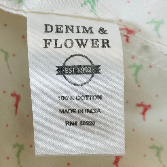 Denim & Flower Ricky Singh Button Down Shirt M Christmas Reindeer Print Holiday - Picture 7 of 7